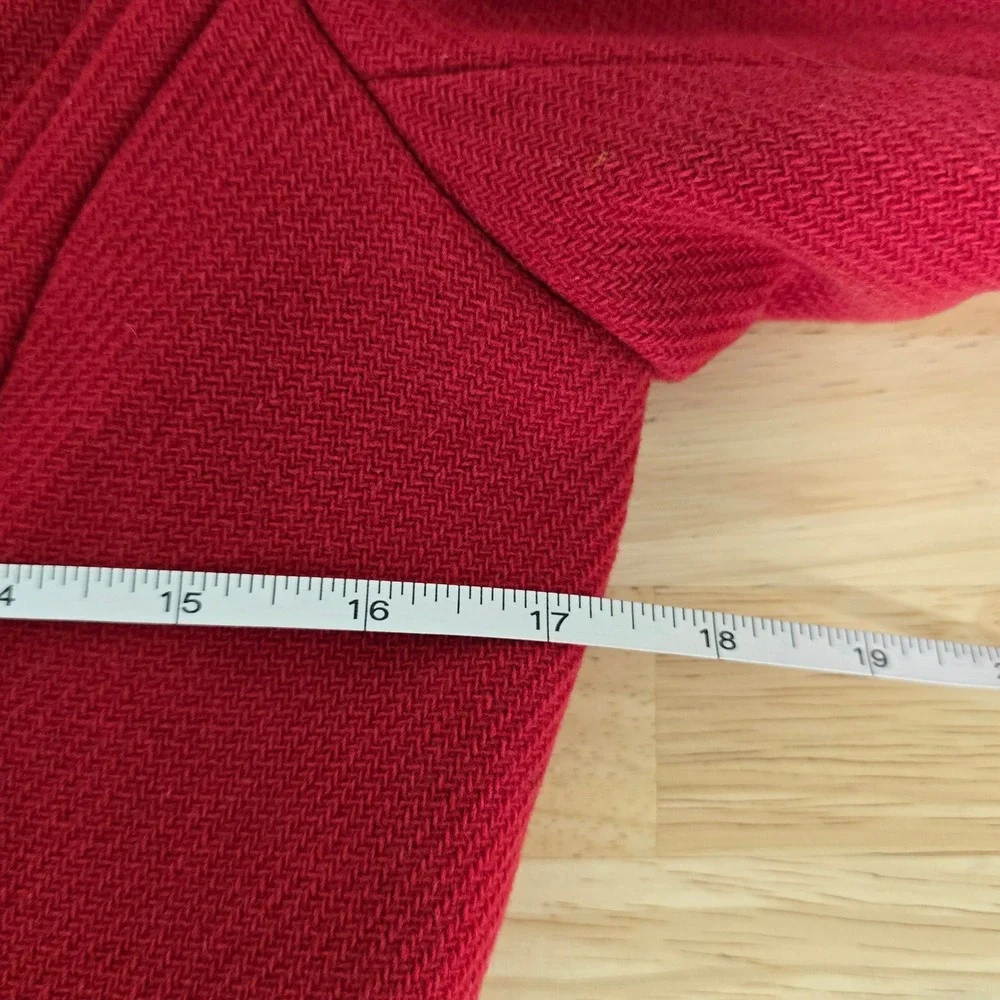 J.Crew Womens Virgin Wool Blend Belted Peacoat Raspberry Red Size 2 - Picture 4 of 8